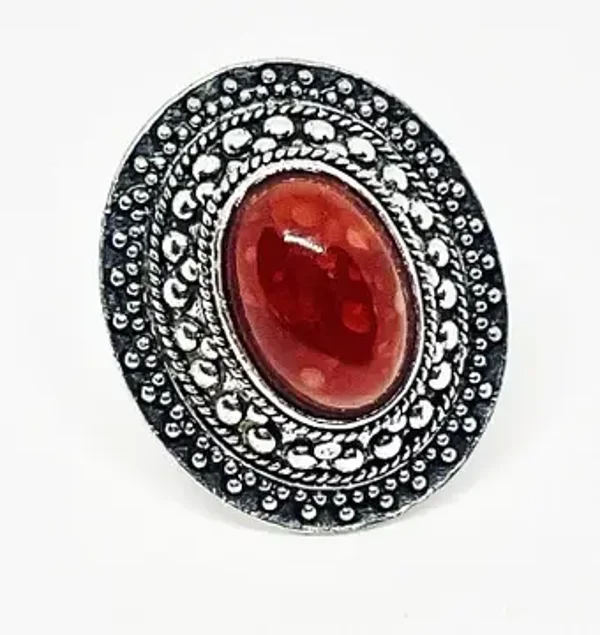 Bague Gothique Rouge brique Steampunk pour Femme Taille unique Stella