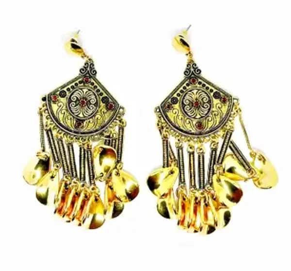 Boucles d'oreilles pendantes Pvc métal doré à pampilles breloques pour femme JULIA