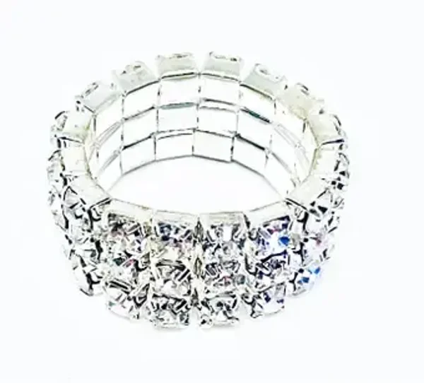 Bague Strass large stretch élastique  pour Femme Taille unique - DJERBA