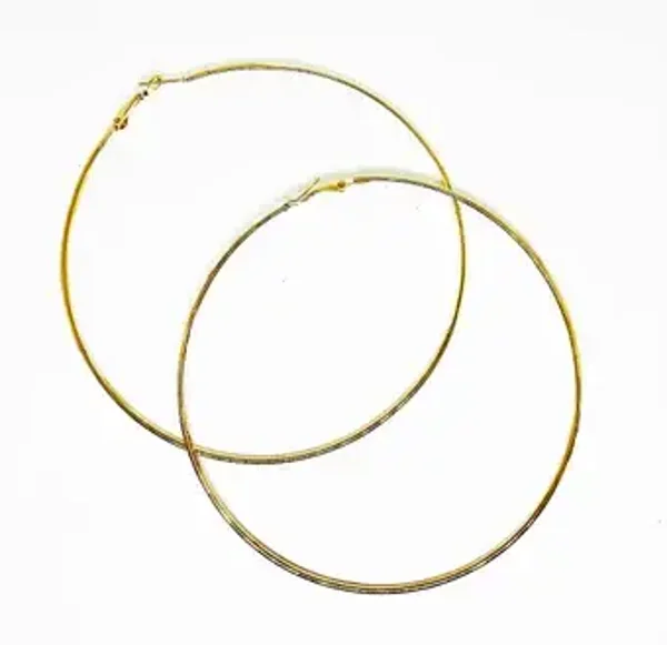 Boucles d'oreilles créoles anneaux Extra large XXL fins métal doré or pour femme JANE