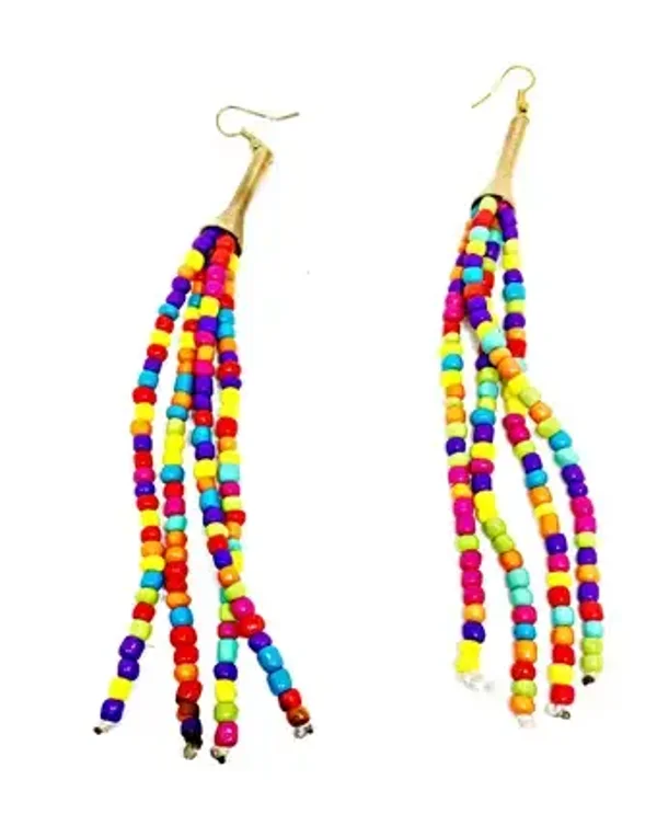 Boucles d'oreilles pendantes multicolores perles fines pour femme RAPHY