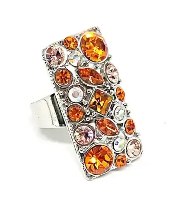 Bague Strass Marquise Strass orange  pour Femme Taille unique - SACHA