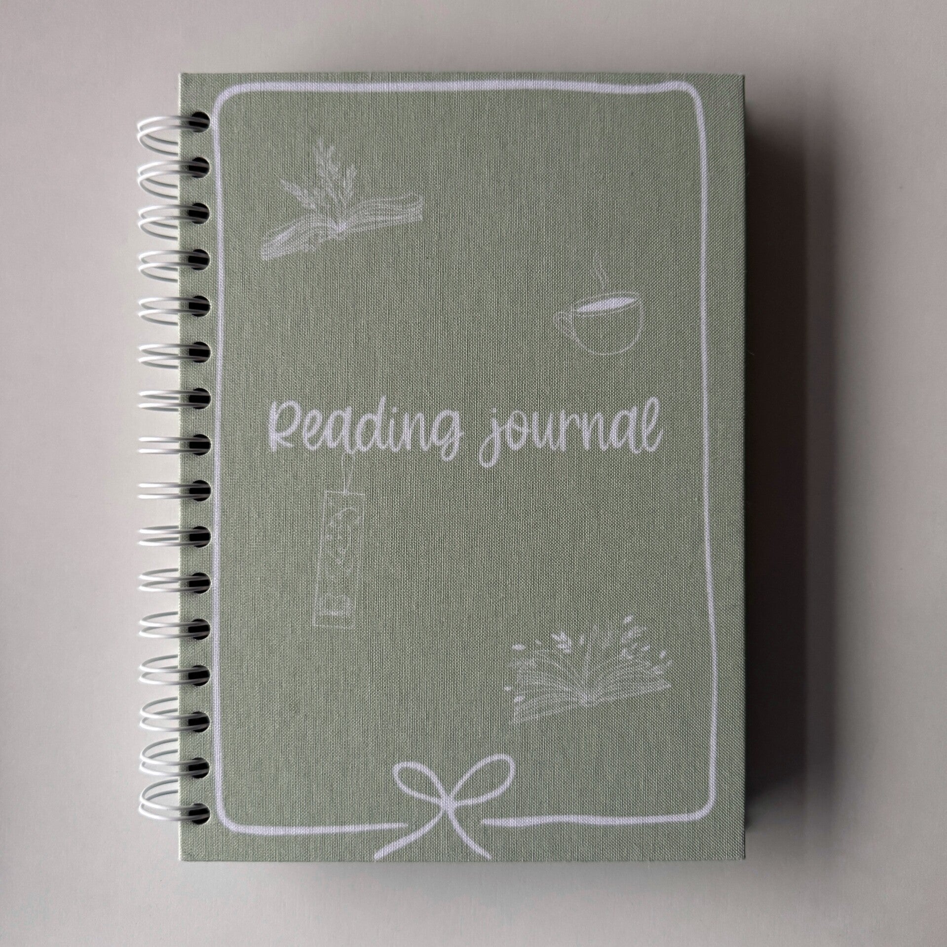 Hardcover wire-o reading journal | Green