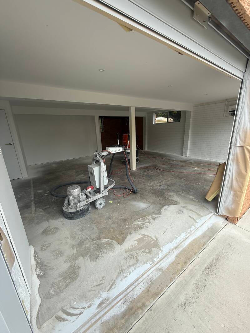 Garage floor concrete preparation Dicky Beach