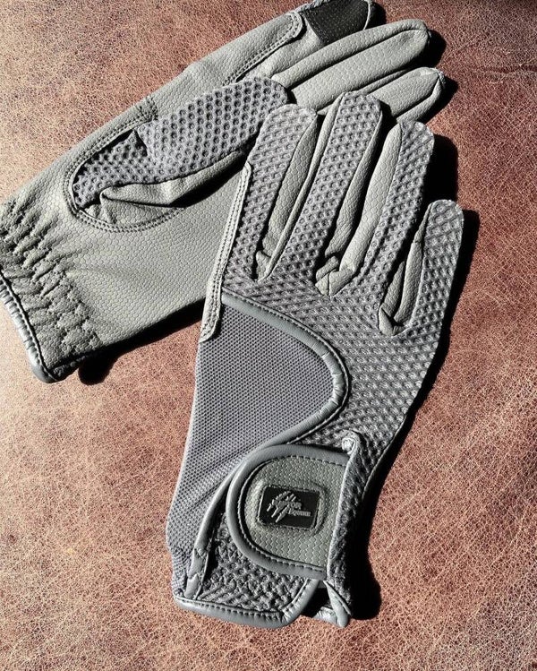 Talon grey riding gloves