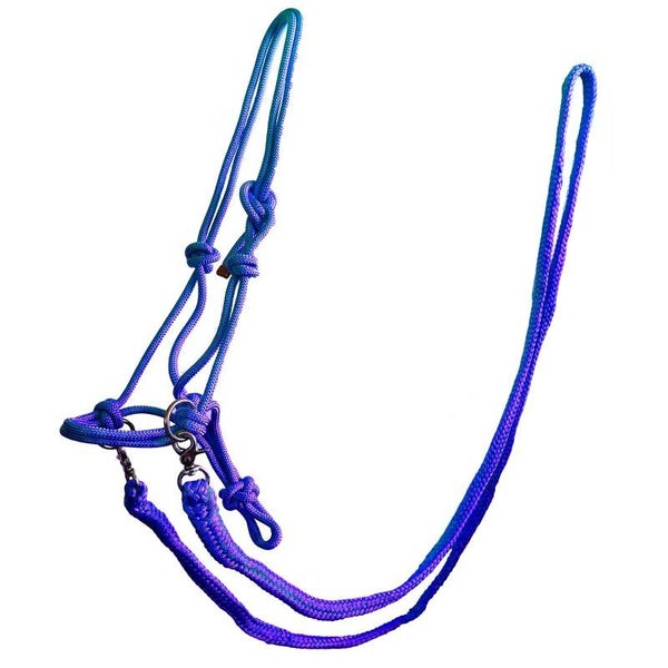 Rope halter bitless bridle with reins