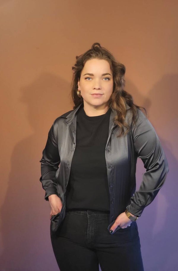 Casual blouse grijs