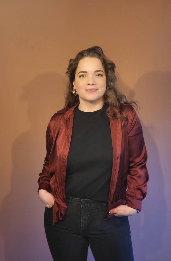 Casual blouse bordeauxrood