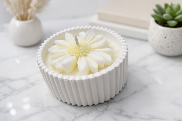 Lemon Daisy Cupcake Candle