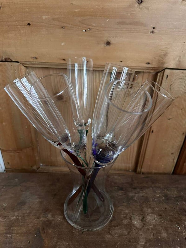 Vintage Artland Champagne Bouquet set. 7 delig. Mondgeblazen kristal.