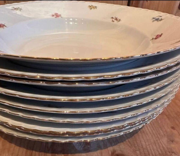 Vintage Winterling Bavaria soepborden, set van 9 porselein met rozenmotief
