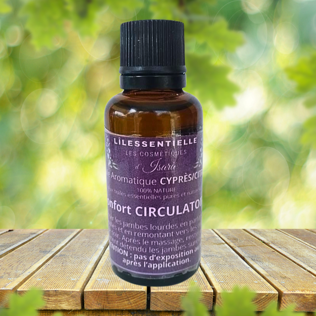 Huile aromatique Cyprès/Citron (Confort circulatoire)
