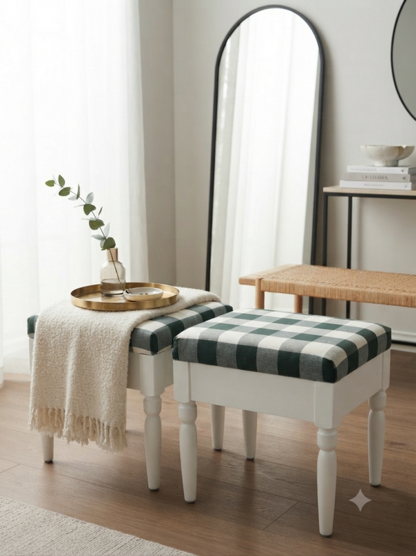 Karierter Hocker
