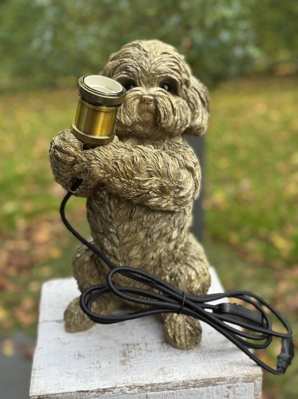 Honden lamp goudkleurig