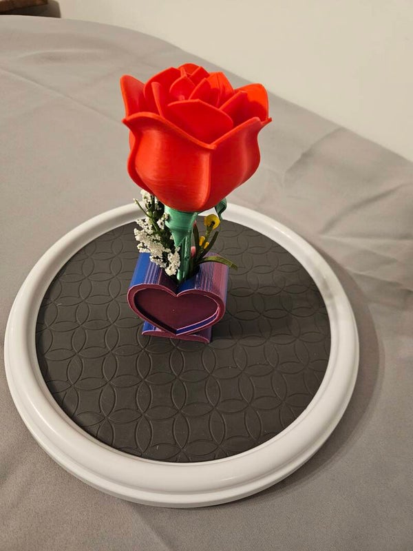 Heart shaped vase-Red rose