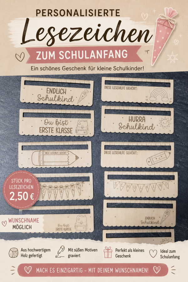 Lesezeichen aus Holz