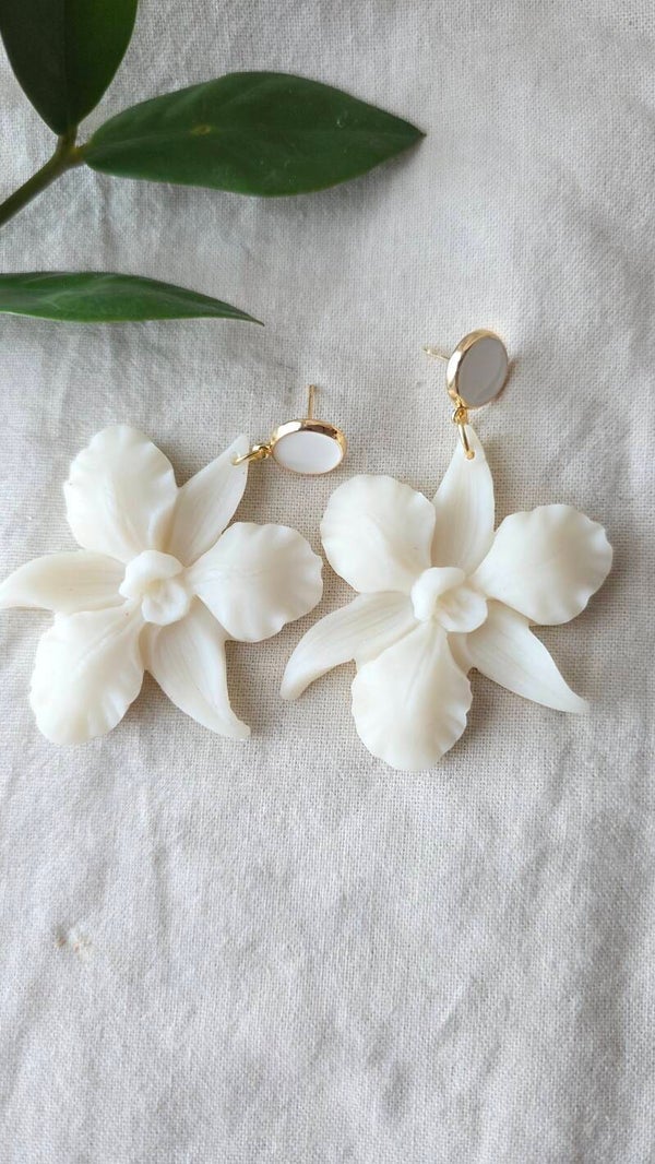Orchid earrings