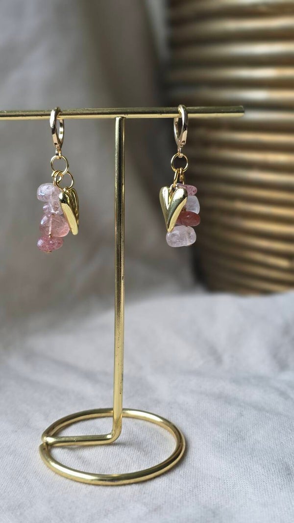 Luna beaded hearts earrings