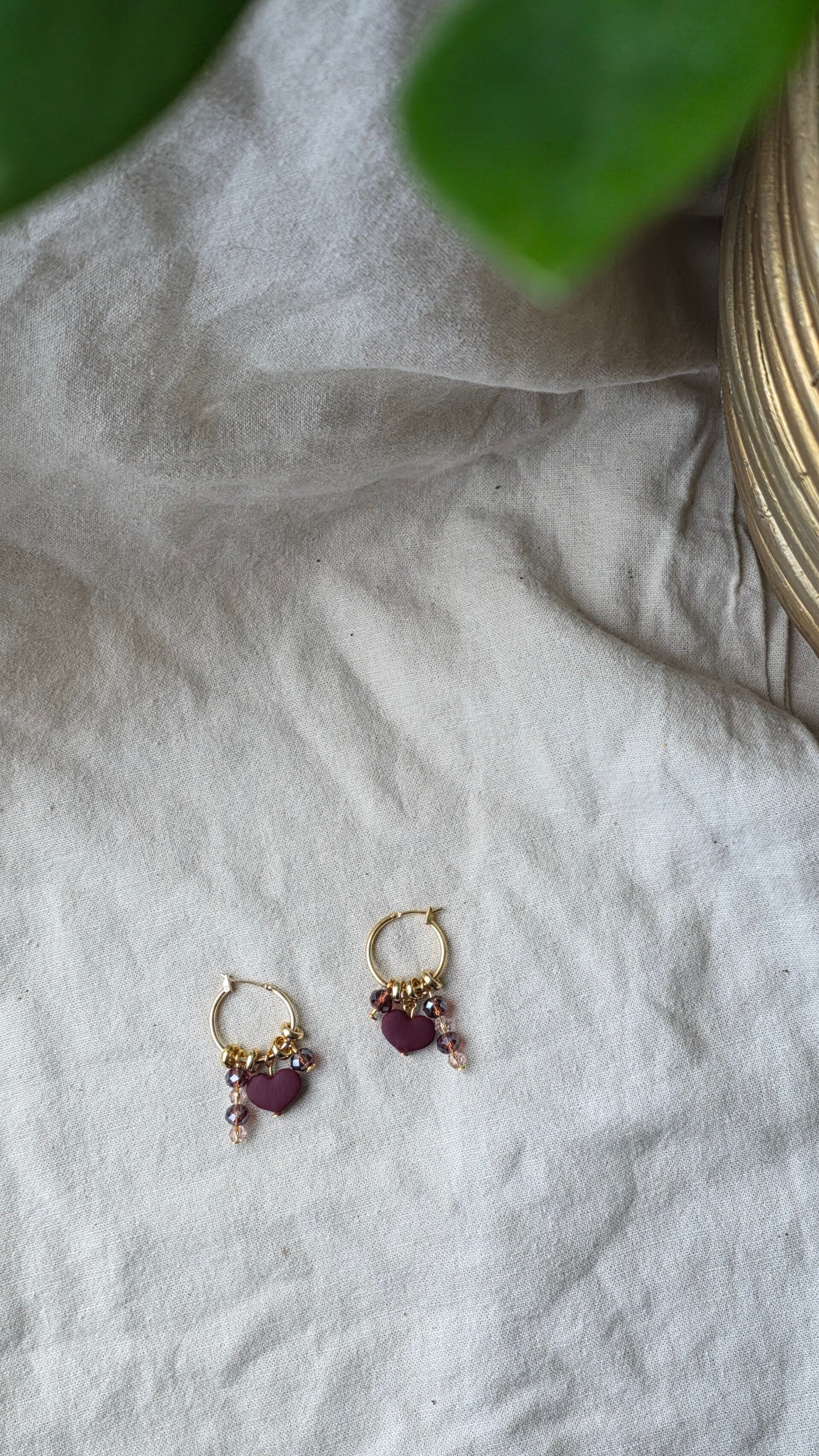 Little Heart dangles (bordeaux)