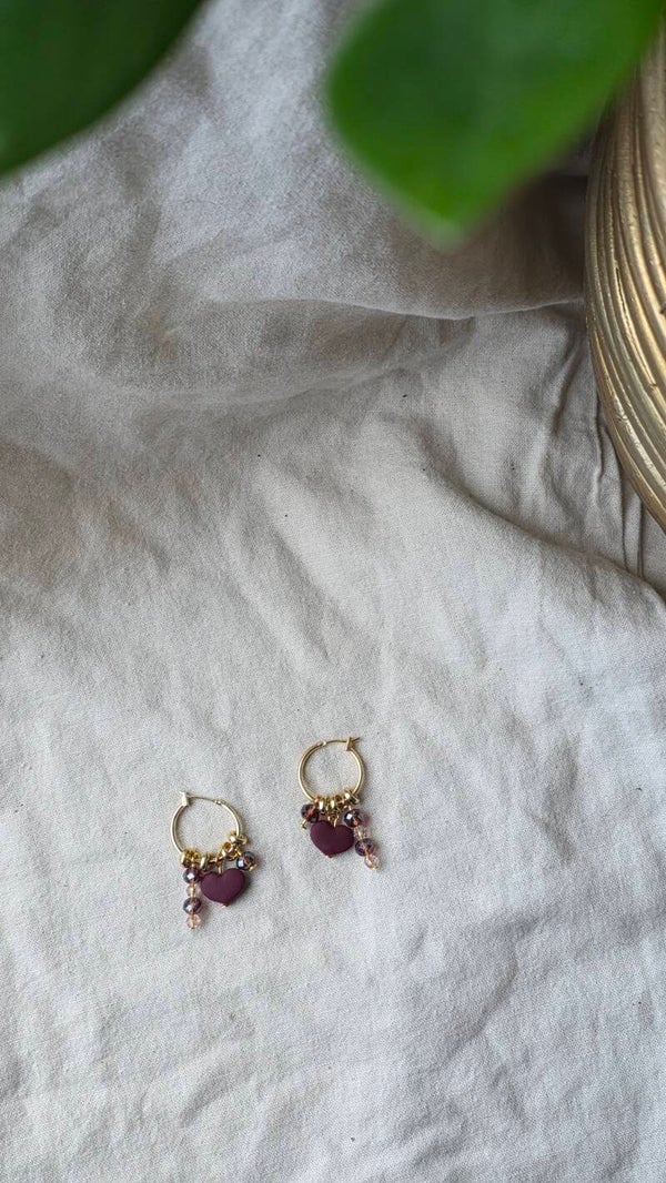 Little Heart dangles (bordeaux)