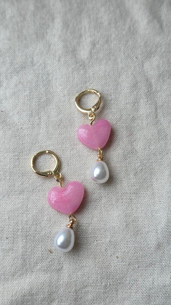 Liah pink heart earrings