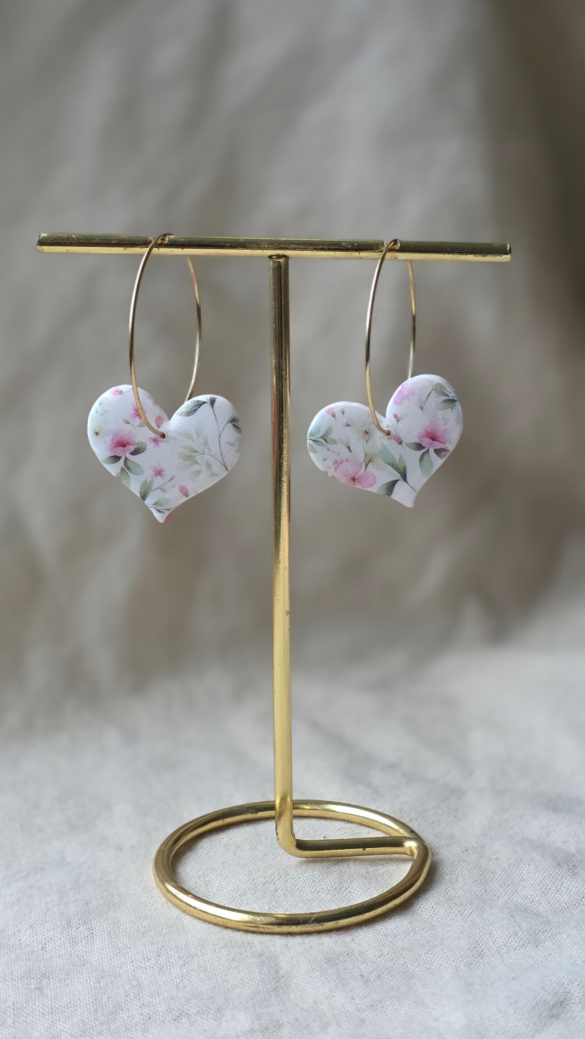 Floral heart hoops