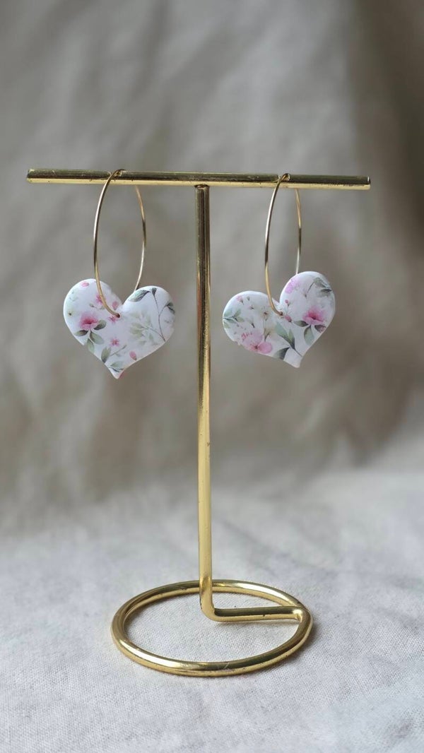 Floral heart hoops