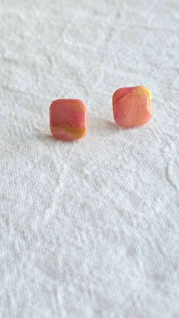 Pink marblesmd studs