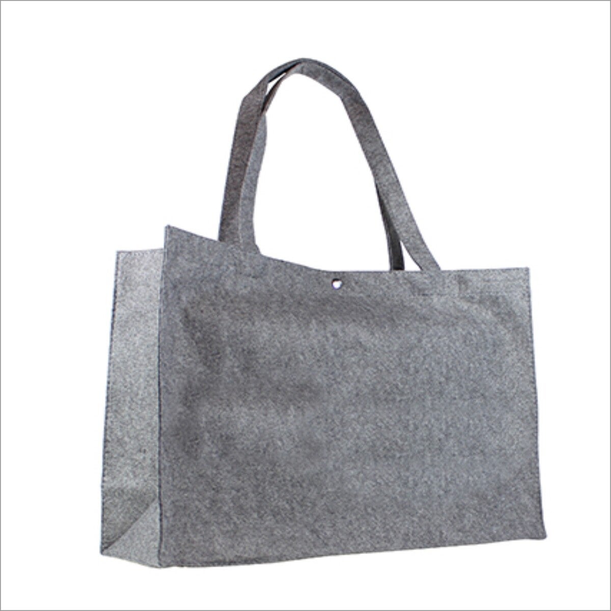 Luxe vilten tas met drukknoop