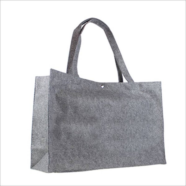 Luxe vilten tas met drukknoop