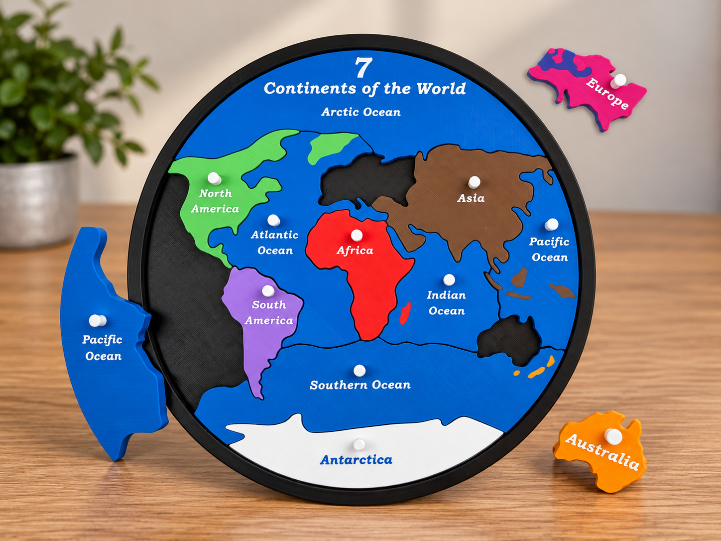 Wereldkaart Puzzel – Continenten & Oceanen