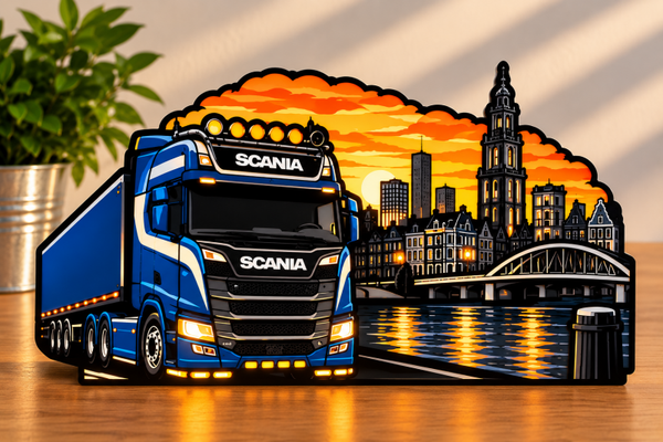 Gepersonaliseerde Truck LED Lamp – Truck & Skyline naar Keuze