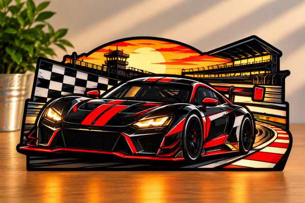Gepersonaliseerde Raceauto LED Lamp – Auto naar Keuze