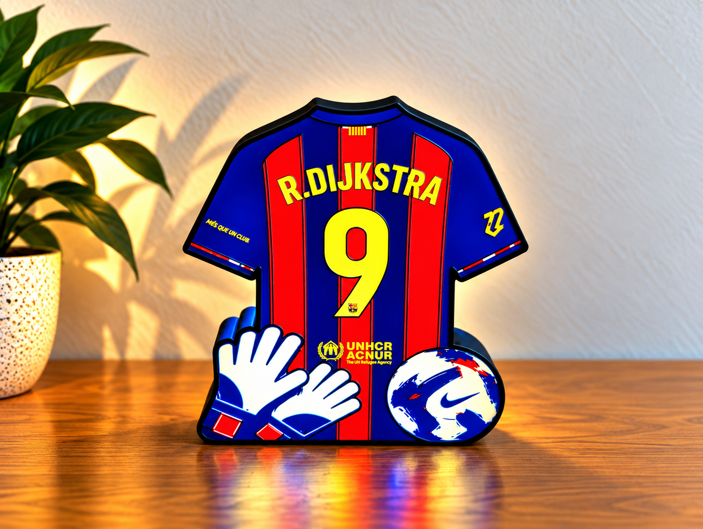 Gepersonaliseerde Keepersshirt LED Lamp met Naam & Rugnummer
