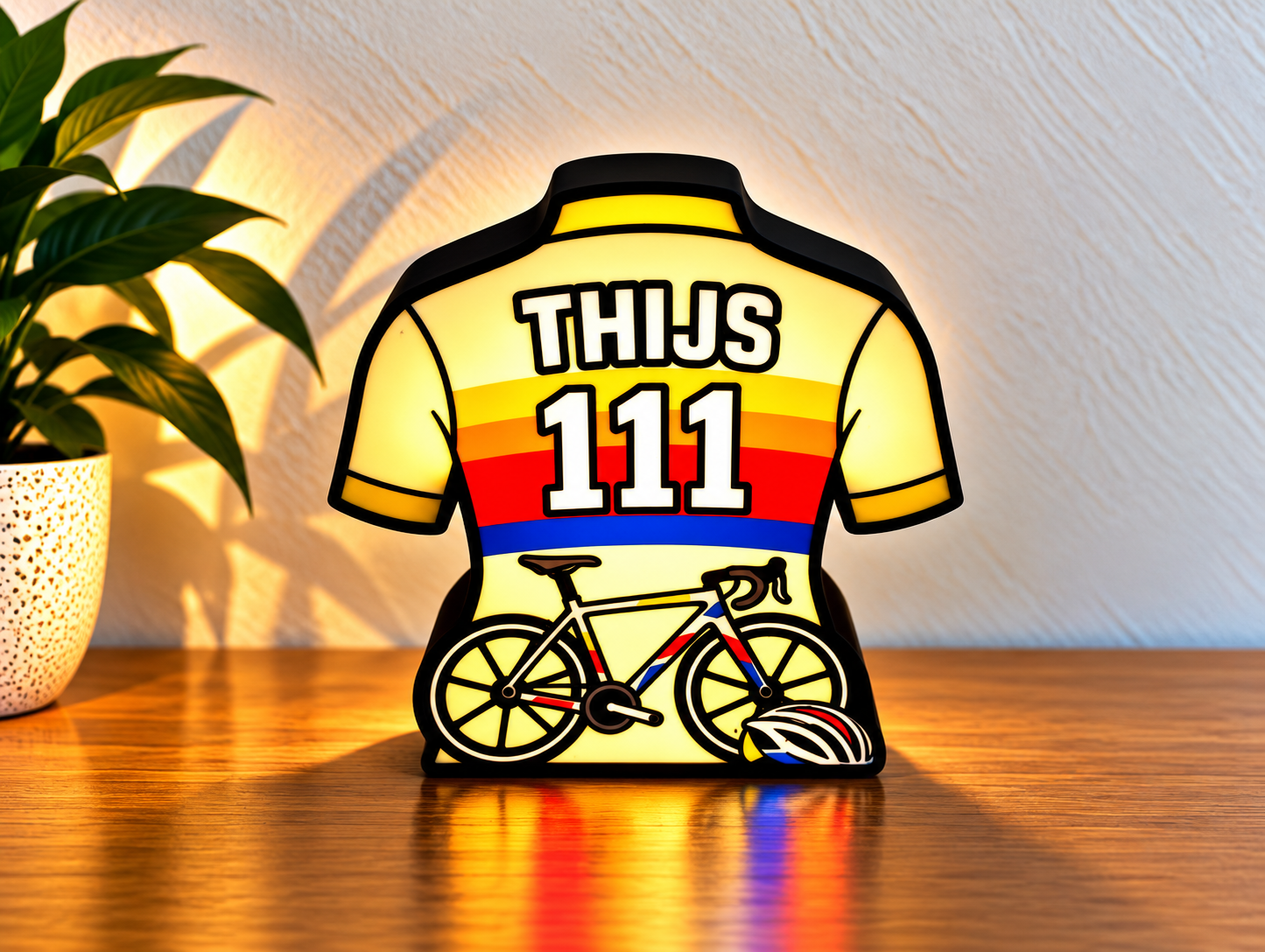 Gepersonaliseerde Wielren Shirt LED Lamp