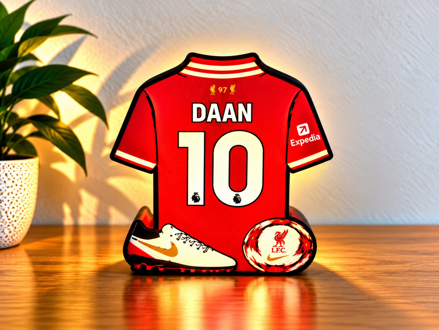 Gepersonaliseerde Voetbalshirt LED Lamp met Naam & Rugnummer