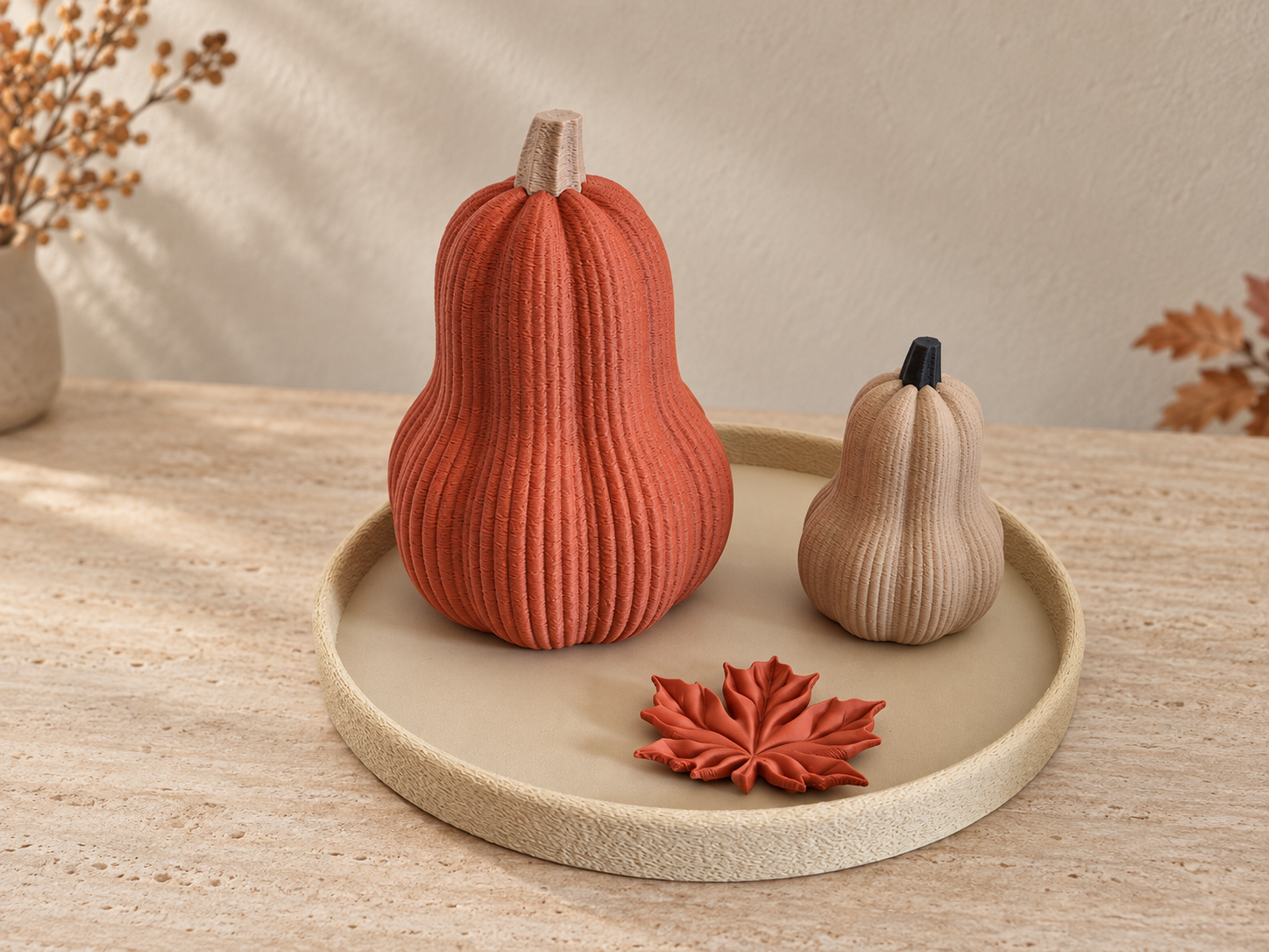 Decoratieve Pompoenen – Set van 2