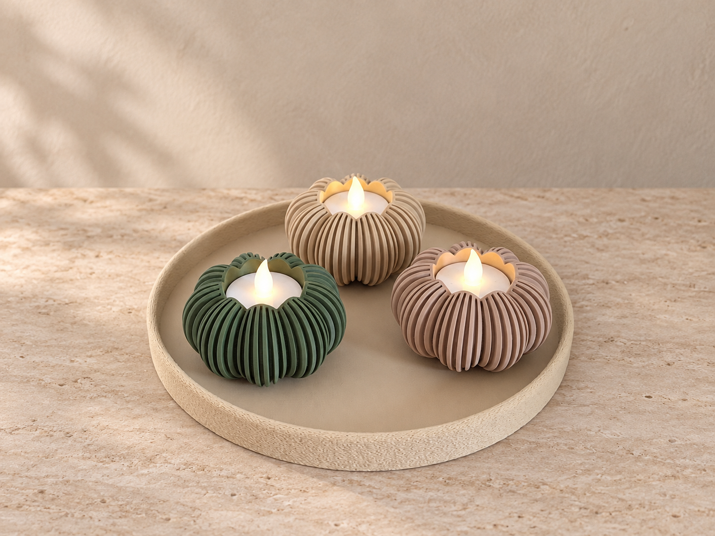 Decoratieve Waxinelichthouders – Set van 3