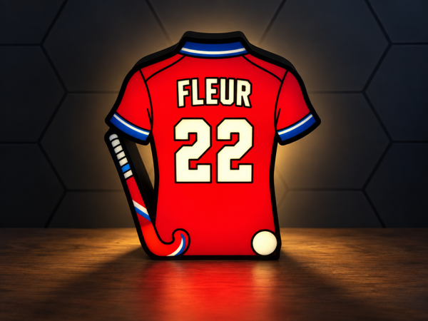Gepersonaliseerde Hockey Shirt LED Lamp – Eigen Shirt, Naam & Nummer