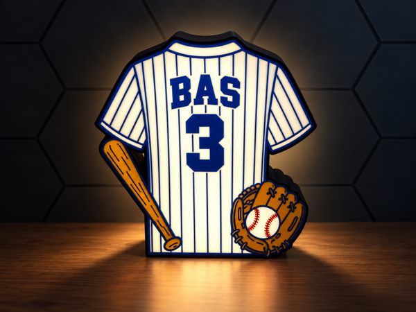 Gepersonaliseerde Honkbal Shirt LED Lamp – Eigen Shirt, Naam & Nummer
