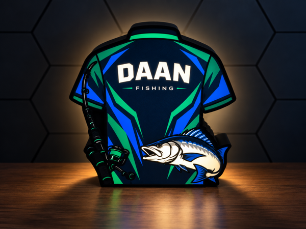 Gepersonaliseerde Visshirt LED Lamp – Eigen Naam & Shirt