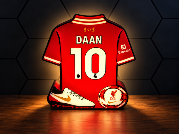 Gepersonaliseerde Voetbalshirt LED Lamp met Naam & Rugnummer