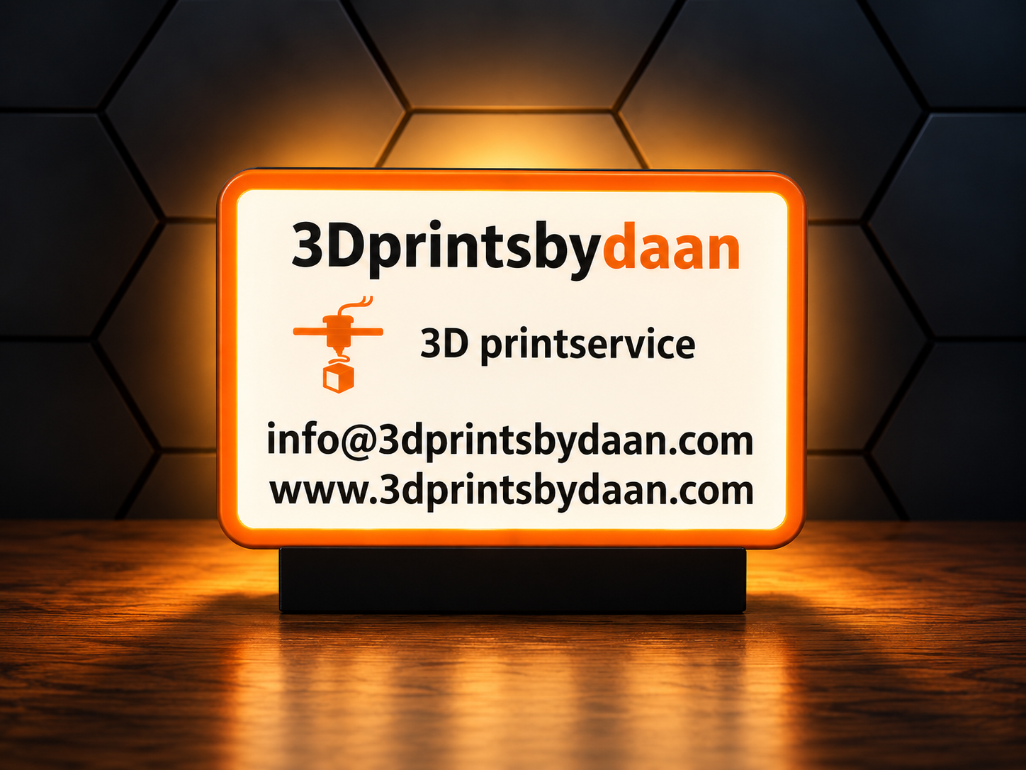 3D Geprinte LED Lamp met Bedrijfslogo – Dimbare LED Verlichting