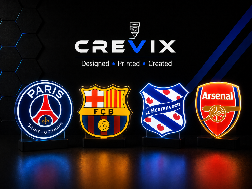 3D Geprinte Voetbal Club LED Lamp – Dimbare LED Verlichting | CREVIX