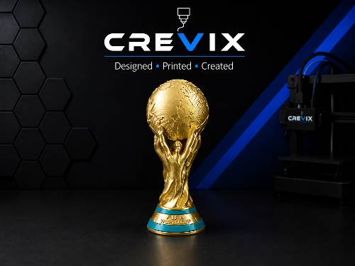 3D Geprinte World Cup Replica – 25 cm Goudkleurige Trofee
