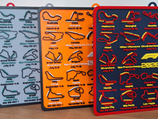 🏎️ F1 Racekalender 2026 (3D geprint)