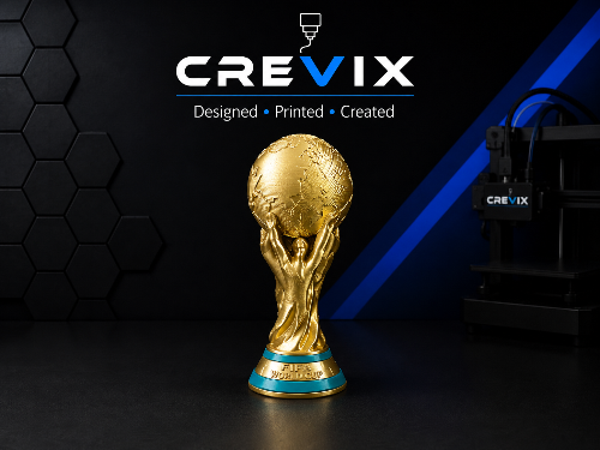 3D Geprinte World Cup Replica – 25 cm Goudkleurige Trofee