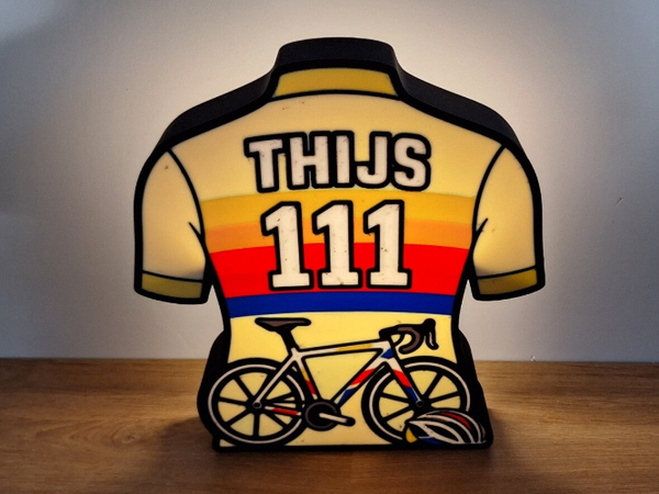 Gepersonaliseerde Wielren Shirt LED Lamp
