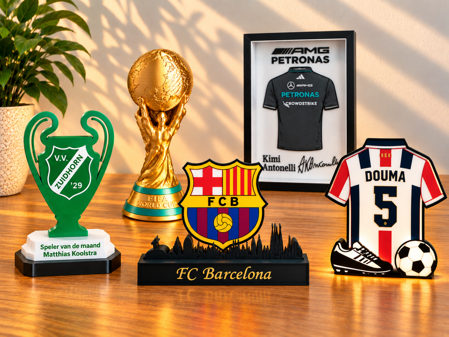 VV Zuidhorn sport merchandise – trofee, shirtlamp en fluitje