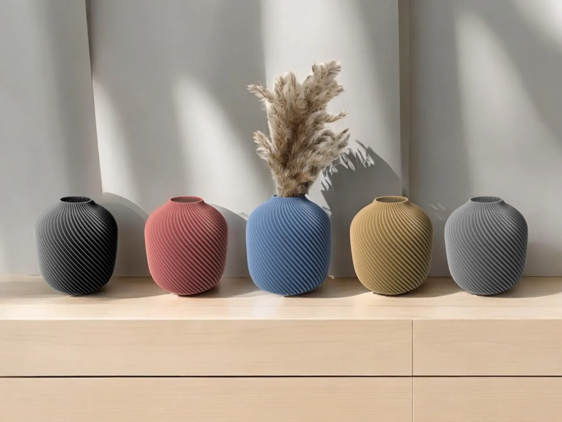 “3D-geprinte bloemenvaas.”